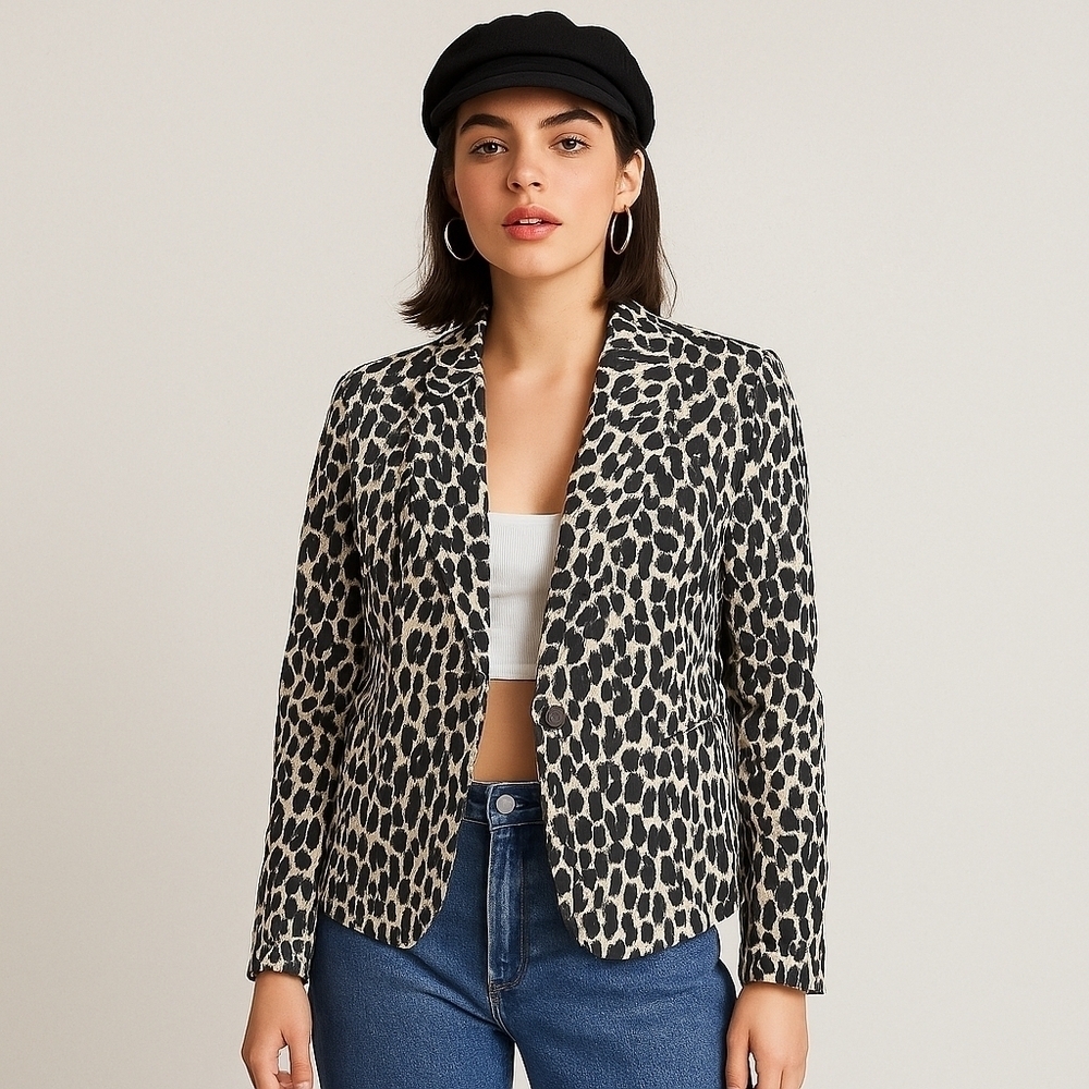 Kate Spade Silk Leopard Blazer – Size 10